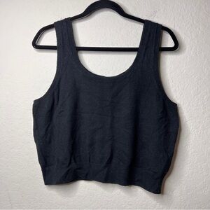 Lot of 2 GAP Cropped Tank Top Cotton Blend Red and Black XL Scoop Neck